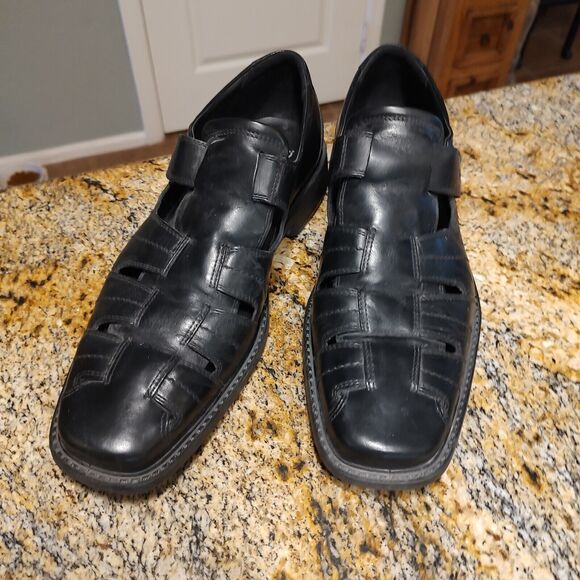 ECCO Mens Abel Black Monk Strap Weave Oxford Dress Shoe 601314 EUR 47 US 13-13.5 - Picture 3 of 12